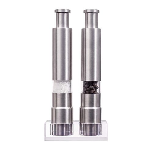 Stainless steel manual pepper grinder with stand set kitchen household tool metal material classic design grinder