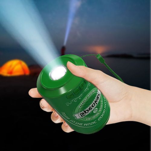 DC-16 Coca-Cola Can Design 5W Solar Portable Outdoor Wireless FM Radio Bluetooth Auxiliary TF USB Party RGB Speaker with Flashlight