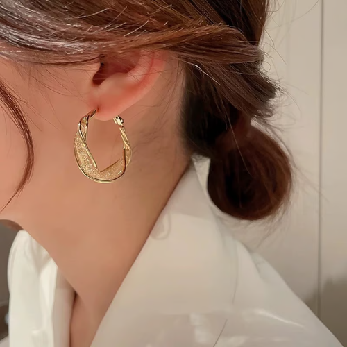 💕-S925 Fashion Twist Earrings ❤️COLOR GOLD