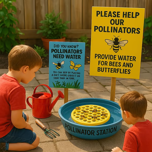 🐝 Floating Bee Station - Bee-Friendly Hydration Station