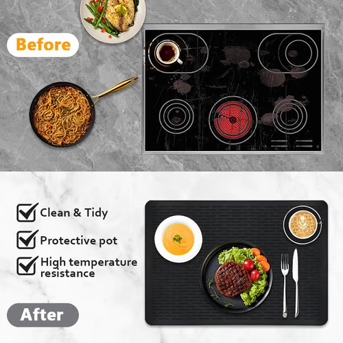 500°F 220°C Heat-Resistant Silicone Stove Cover Mat & Utensils