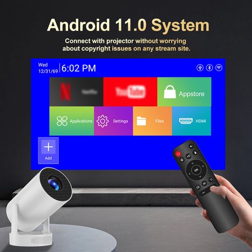4K high-definition projector. Intelligent Android system. A vast array of films and TV shows are waiting for you