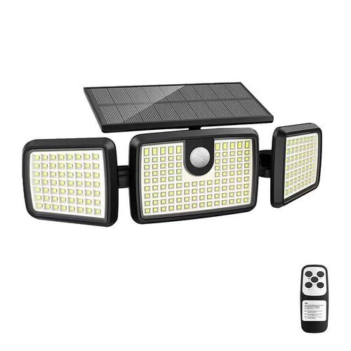 Solar-Powered Lighting: Three-Head Split-Body Wall Sconces, LED Outdoor Garden Lights, Home Outdoor Motion-Sensor Integrated Street Lights