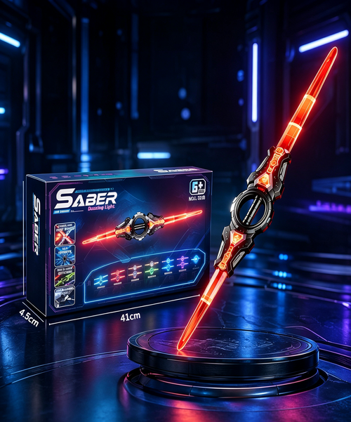 Dual‑Headed Retractable Light‑Up Saber Toy, 360° Rotatable Glowing Lightsaber with Bright LED Light Effects, Durable Sci‑Fi Play Weapon for Kids, Ideal for Role‑Playing, Party and Outdoor Entertainment Activities
