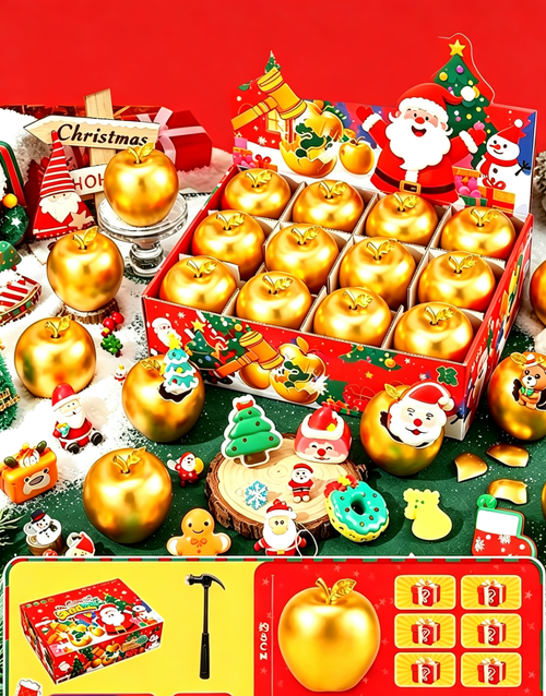 Christmas Surprise Smash Toy Box, Fun Interactive Holiday Game Set With Cute Mini Figurines For Xmas Gifts