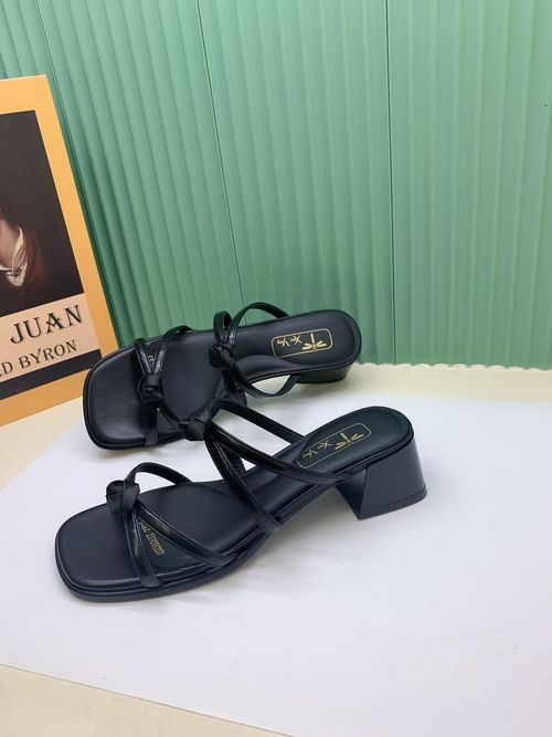 women's mid heel chunky heel sandals