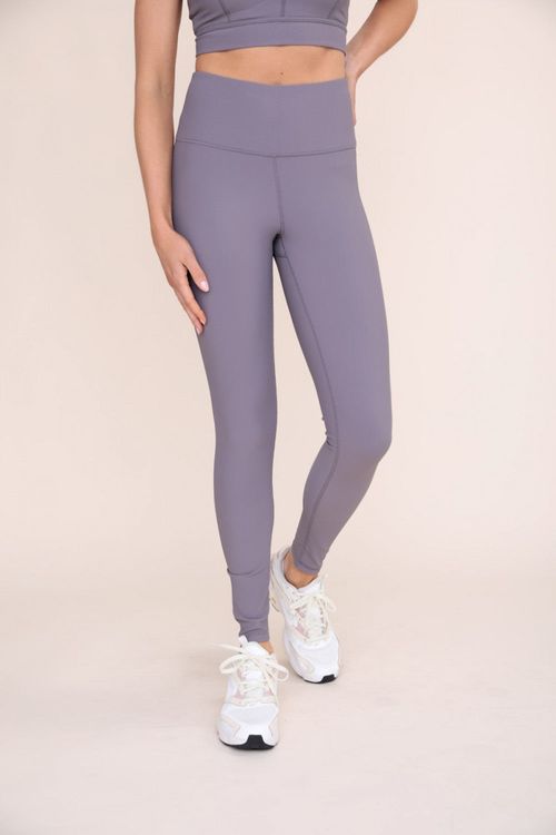 MONO B BRONZE Micro Ribbed Lycra-Blend High Waist Leggings