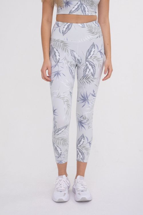 MONO B Tropical Print High Waist Capri Leggings