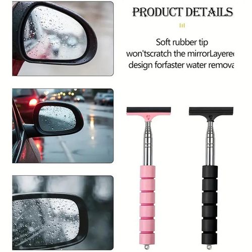 Retractable Car Rearview Mirror Water Wiper