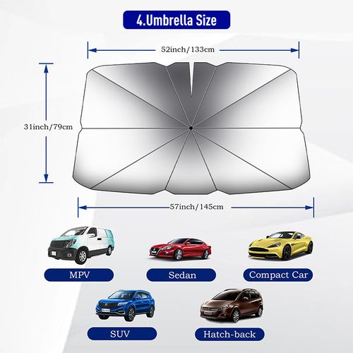 Ice Crystal Car Sun Shade Umbrella