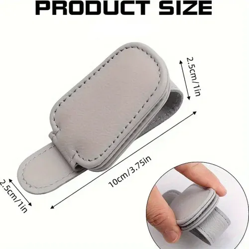 Car Sun Visor Leather Sunglasses Clip