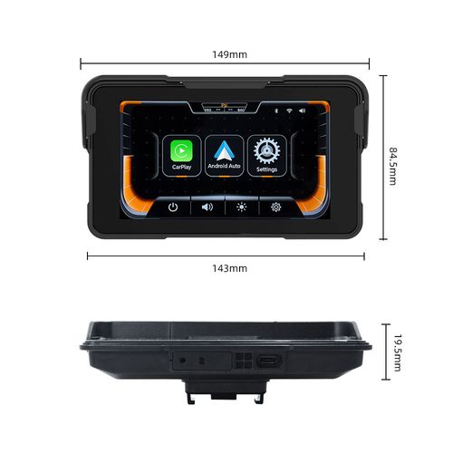 5 Inch Motorcycle Wireless CarPlay & Android Auto Waterproof Screen