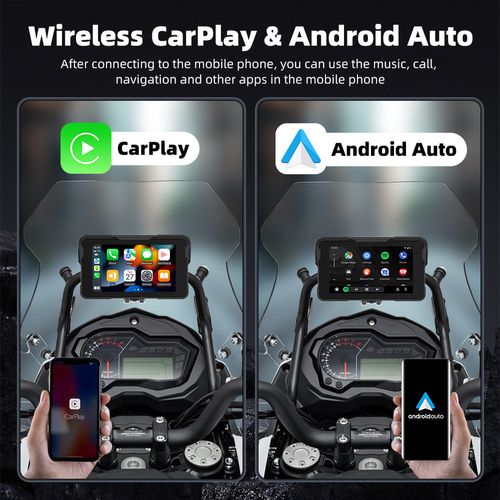 5 Inch Motorcycle Wireless CarPlay & Android Auto Waterproof Screen