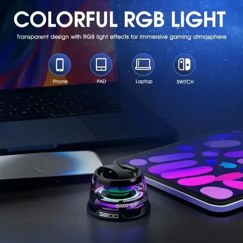 G200 Magnetic Bluetooth Speaker with RGB Light, 40mm Drivers, Bluetooth 5.3,Portable for Travel & C amping Adjustable Sound Volume