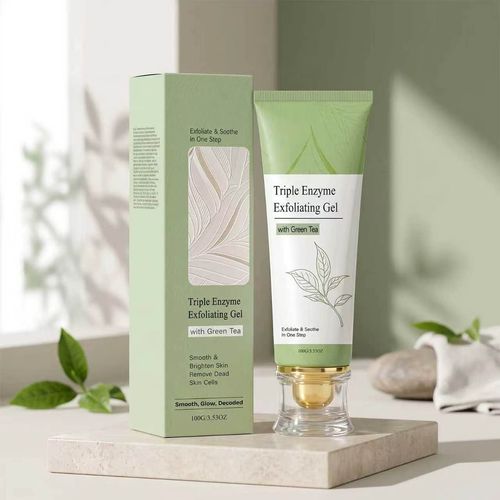 Green Tea Exfoliating Gel – Gentle Face & Body Scrub, Dead Skin Remover, Pore Purifying, Blackhead Control, Brightening & Hydrating, All-Skin-Type Daily Cleanser 100ml