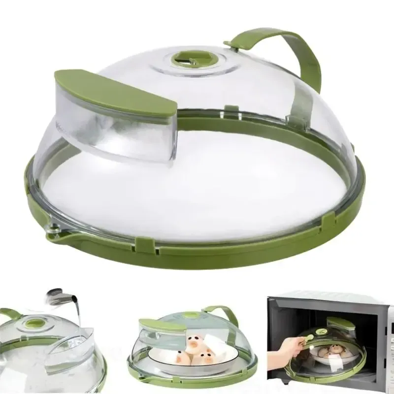 2PCS of them are more cost-effective! Microwave Splatter Cover with Water Steamer, 10 inch Clear Microwave Plate Cover Lid for Food, Kitchen Gadgets Accessories for Microwave Oven Kitchenware Utensils