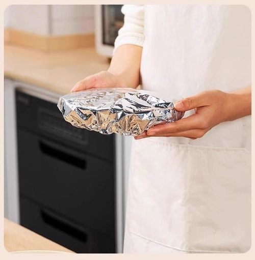 100PCS Disposable Aluminum Foil Food Covers, Kitchenware Cookware Accessory for Home Dining Table Food Containers, High-Quality Heat Retention and Freshness Preservation