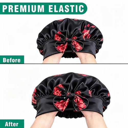3 counts Bonnets for Black Women Braid Bonnet, Soft and Breathable,Large Long Satin Bonnet for Braids, Natural Curly Hair,Silk Bonnet with Stretchy Tie Band Sleep Cap Hair Haircare Heatless。