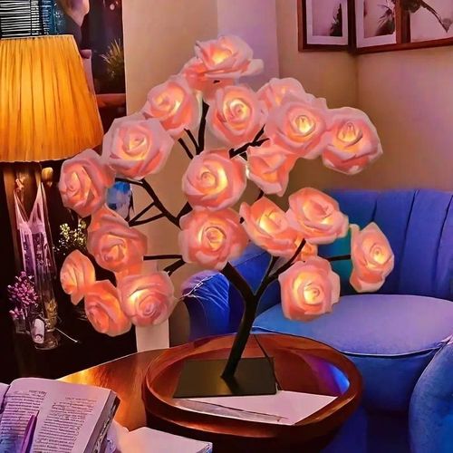Rose-shaped night light, USB-powered, table lamp, bedroom lighting, holiday decorative lights, home decor, Valentine's Day gift, Mother's Day gift, home decor lighting