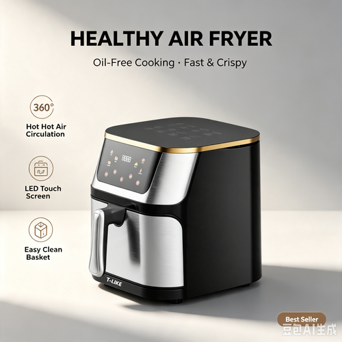 Multi‑Function Touch Screen Air Fryer | Large Capacity Oil‑Free Healthy Home Kitchen Cooker