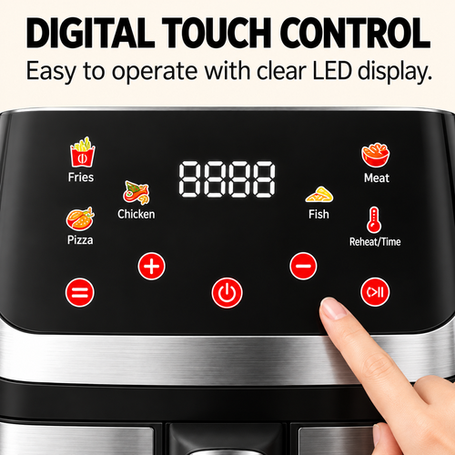 🔥 T-LIKE 10L Large Capacity Air Fryer – Healthy Cooking, Crispy & Delicious Meals for the Whole Family!