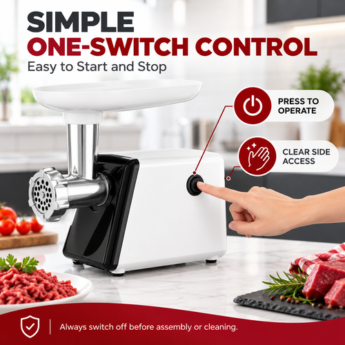 Electric Meat Grinder – Powerful Home Meat Mincer | Stainless Steel Grinding Head | Easy to Use Kitchen Appliance