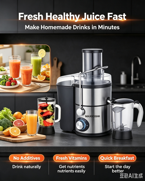 4‑In‑1 Multi‑Function Juicer Blender Set, Stainless Steel 2‑Speed Control Juice Extractor Mixer Grinder for Home Kitchen