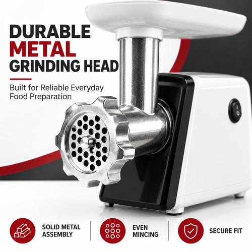 Electric Meat Grinder – Powerful Home Meat Mincer | Stainless Steel Grinding Head | Easy to Use Kitchen Appliance