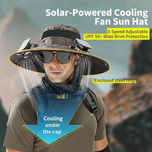 Solar-Powered Cooling Fan Hat