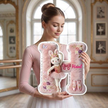 Bunny Ballett Alphabet Kissen-personal isierte Geschenke für Mädchen