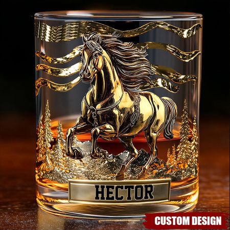 Wild Spirit - Verre à whisky personnalisé avec motif cheval