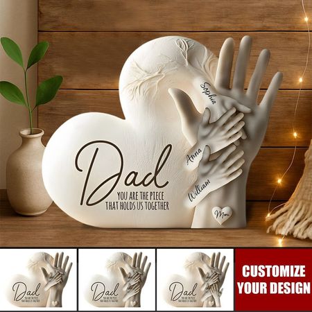Papa, tu es celui qui nous unit - Plaque personnalisée en forme de père