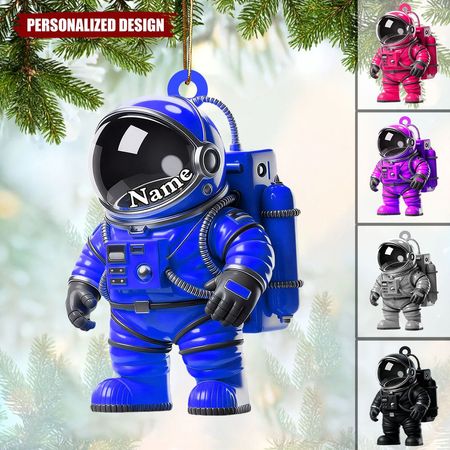 Personalisierter Astronauten-Weihnachtsbaumschmuck – Geschenk für Astronauten-Fans