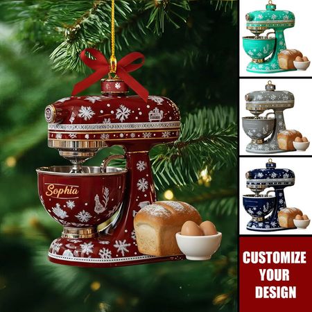 Personalisierter Weihnachtsschmuck für die Küchenmaschine, Geschenk für Bäcker