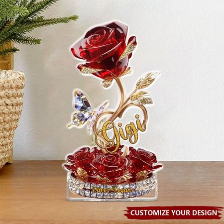 Schöne Rose für Oma Mom Personal isierte Acryl Block Plaque