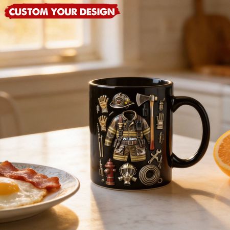 Stolzer Feuerwehr mann-Personal isierte Feuerwehr mann Becher