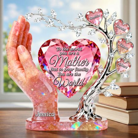 Herz der Familie Acryl Plaque - Personal isierte Geschenke für Mama