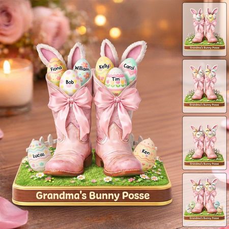 Omas Bunny Posse Howdy Ostern-Personal isierte Acryl-Plakette
