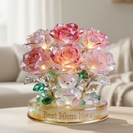 Blumen bär Mom Acryl-Plakette-Personal isierte Geschenke für Mama