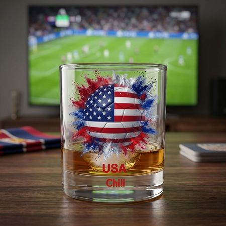Personalisiertes Fußballflaggen-Whiskyglas