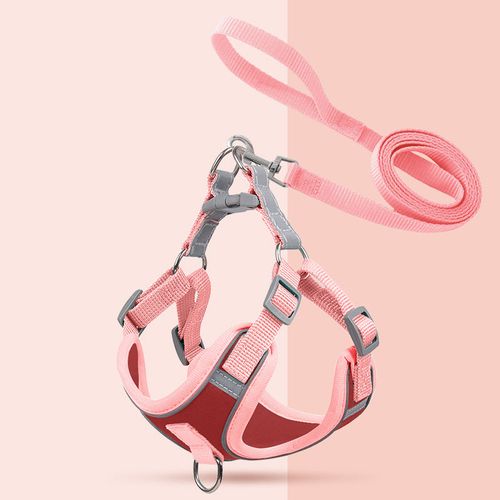 Reflective Adjustable Soft Padded Dog Vest Harness and Leash Set