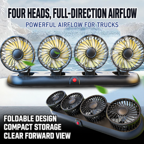 24V 4-Head Truck Dashboard Fan Ghana | Foldable