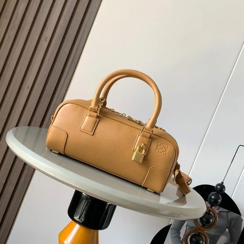 2025 新作 ローブランド風ボウリングバッグ 高品質 レトロ輸入牛革 手提げ   ショルダー  斜めがけ 4way