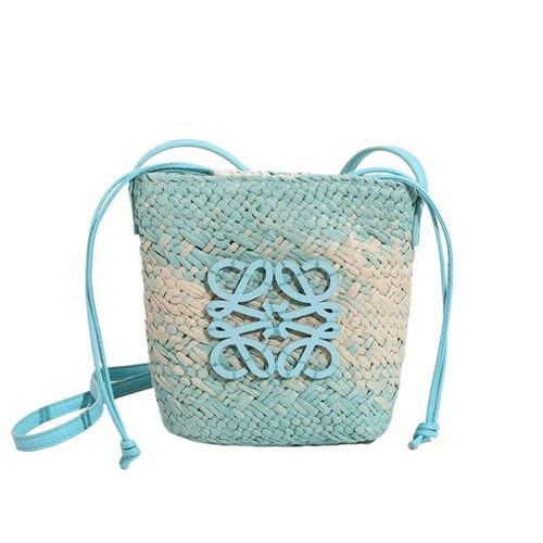 ルエヴェ フレンチスタイル草編みバッグ 新作 ハンドメイド レディース バケットバッグ ショルダー   クロスボディ 小さいバッグ 夏用 ファッションアイテム
