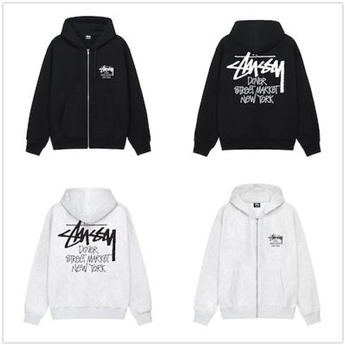 ステューシー STUSSY STOCK DSM N.Y. ZIP HOOD HOODIE DOVER STREET MARKET 3973739 裏起毛 スウェット パーカー 並行輸入品