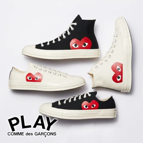 （COMME des GARCONS）コムデギャルソン PLAY CDG CONVERSE コンバーラボスニーカー Aス コLL STAR オールスター ローカット コラボ ハイカット スニーカー ギャルソン コム・デ・ギャルソン ブランドスニーカー メンズ レディース 正規品  チャックテイラー