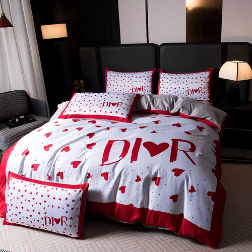 Dior 掛け布団カバー 枕カーバー シーツ シングル セミダブル  4 点セット ダブル おしゃれ かわいい 花柄 かけ布団カバー 布団カバー 北欧 プリント 軽い 通年 掛けカバー 羽毛布団カバー 柔らかい 洗える 来客用 新居 買得 复制 复制