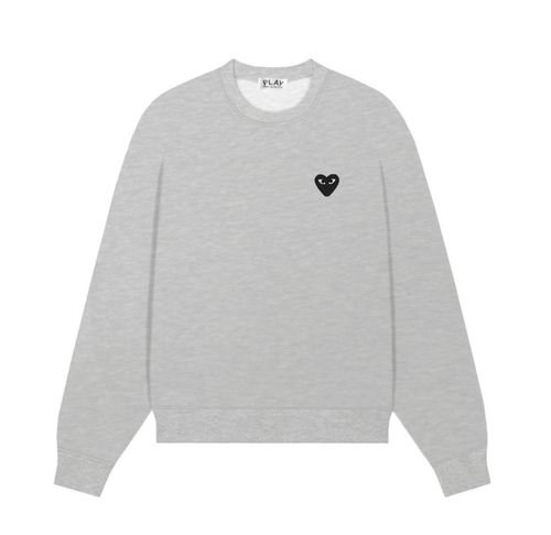 COMME des GARÇONS PLAY スモッグ風愛心プリント 秋冬ロングスリーブクルーネックフリーススウェット