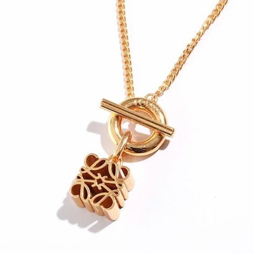 LOEWE ロエベ ネックレス ANAGRAM PENDANT アナグラム ペンダント J821241X08 レディース チェーン キューブ シルバー925 24Kゴールド 8130 GOLD