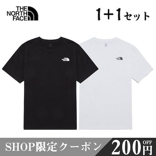(200円OFF SHOP限定クーポン)1+1セット THE NORTH FACEノースフェイス ワンポイントロゴ 半袖 コットン Tシャツ-COTTON BASIC